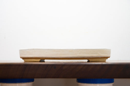 Romantic Cream Oval Ceramic Bonsai Dish 28cm