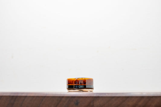 Dark Brown - White Stoneware Round MAME Bonsai Pot 4.5cm