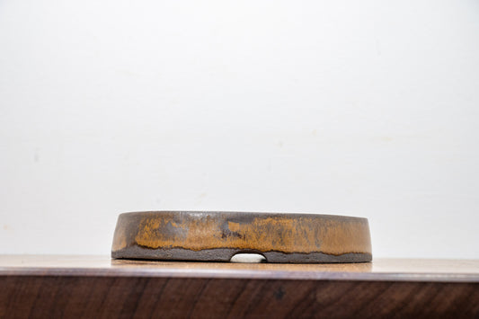 Venus Brown - Black Clay - Round Ceramic Bonsai Dish 18cm