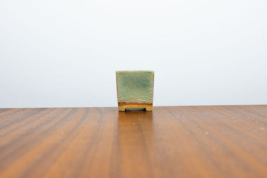 Textured Light Green Mini Cascade Cube Ceramic Bonsai Pot 4.5cm