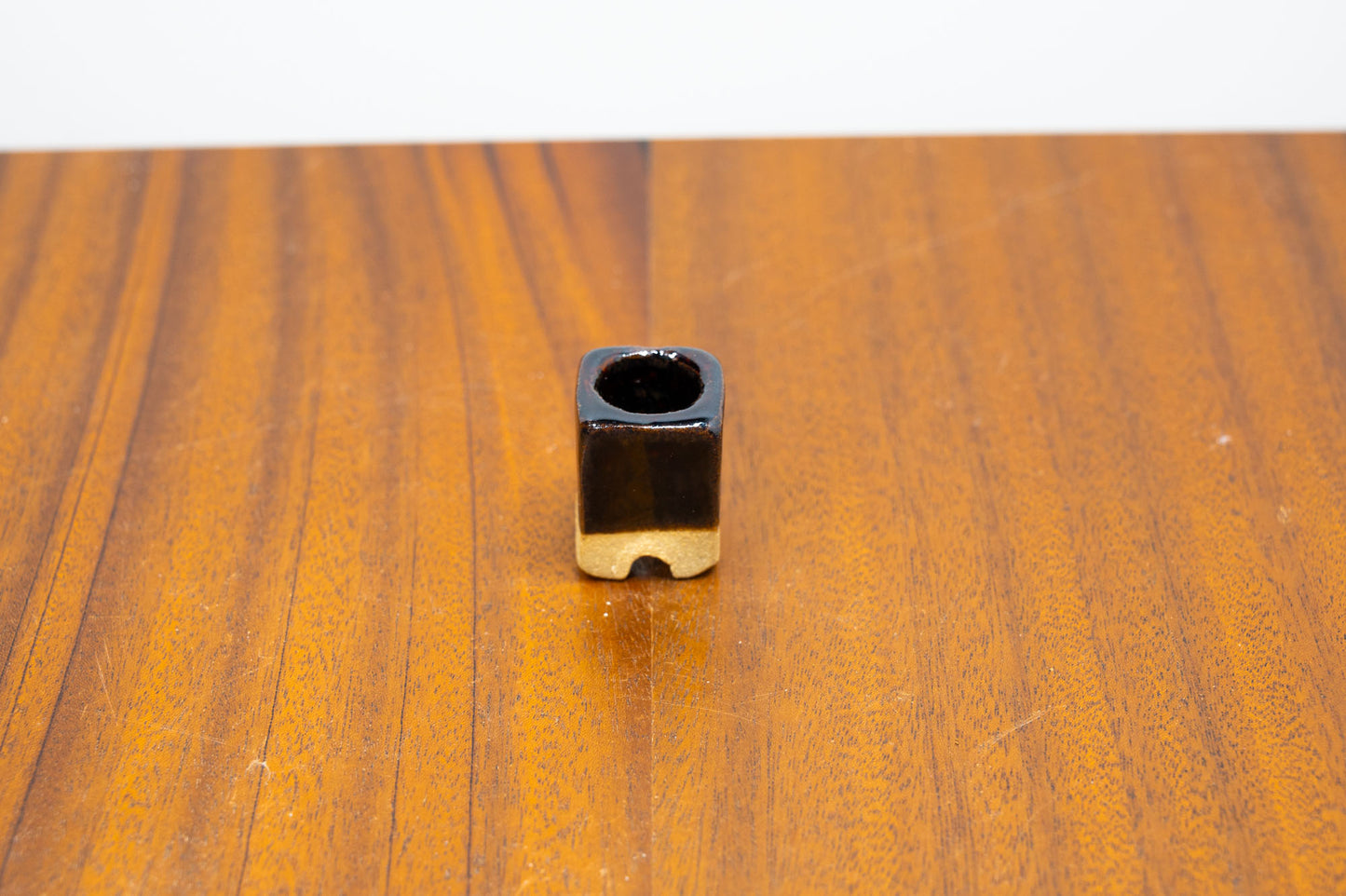Dark Brown Mini Cube Cascade Ceramic Bonsai Pot 2cm