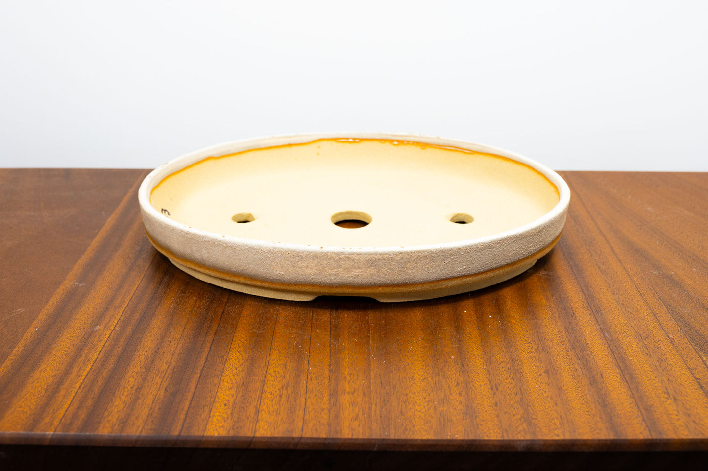 Oatmeal Oval Ceramic Bonsai Dish 28cm