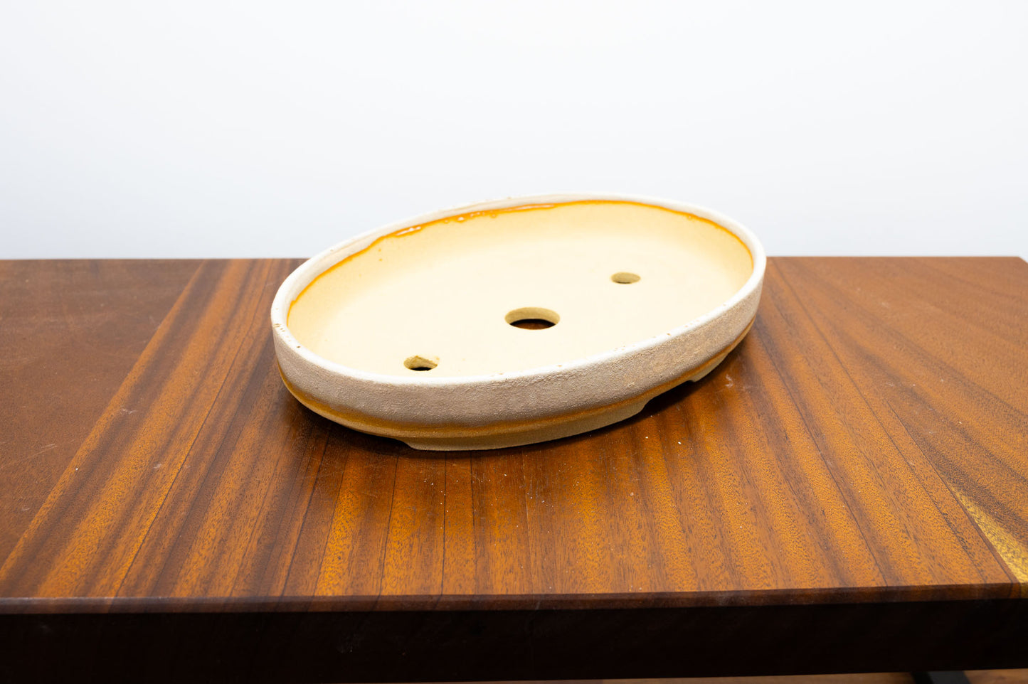 Oatmeal Oval Ceramic Bonsai Dish 28cm