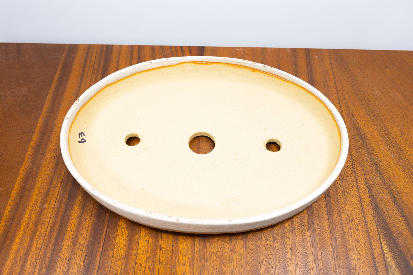 Oatmeal Oval Ceramic Bonsai Dish 28cm
