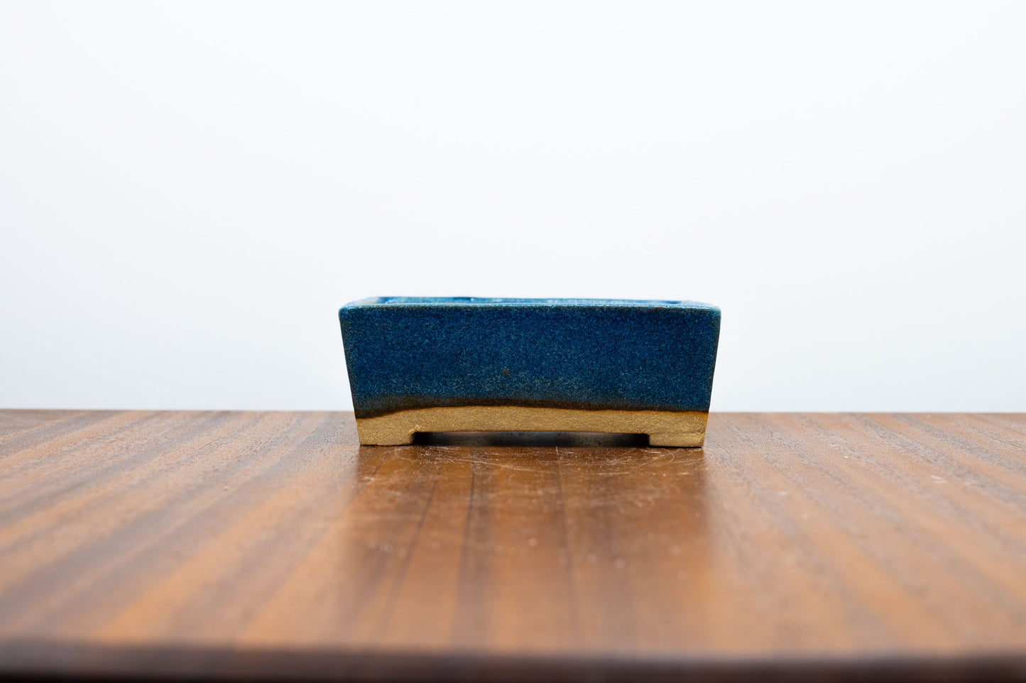 Matt Blue Rectangular Bonsai Pot 12cm