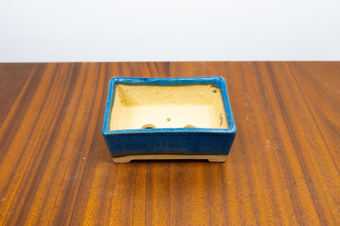 Matt Blue Rectangular Bonsai Pot 12cm