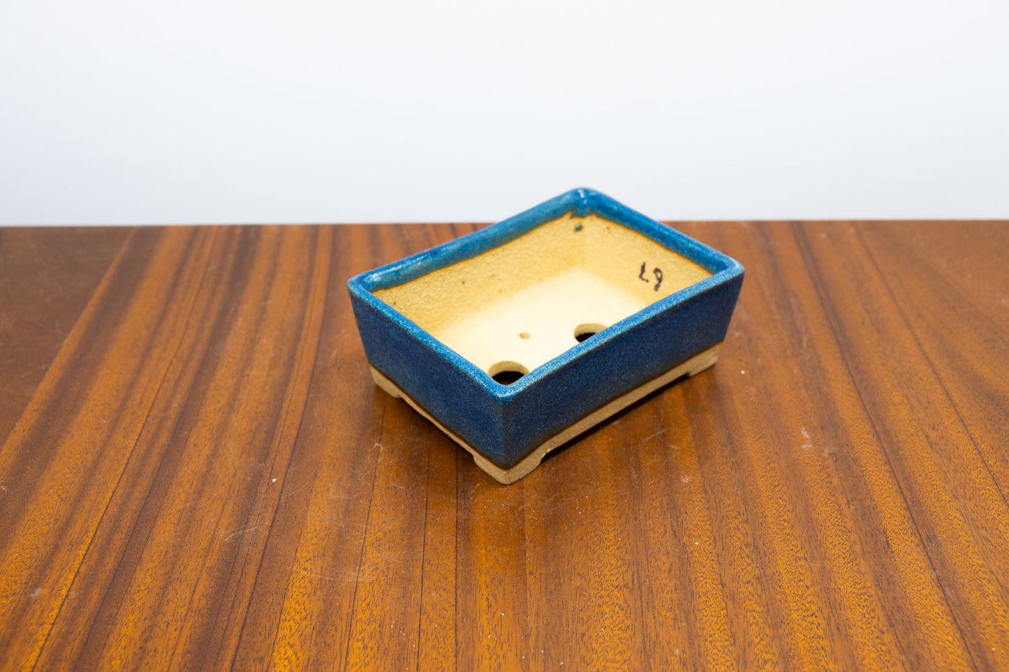 Matt Blue Rectangular Bonsai Pot 12cm