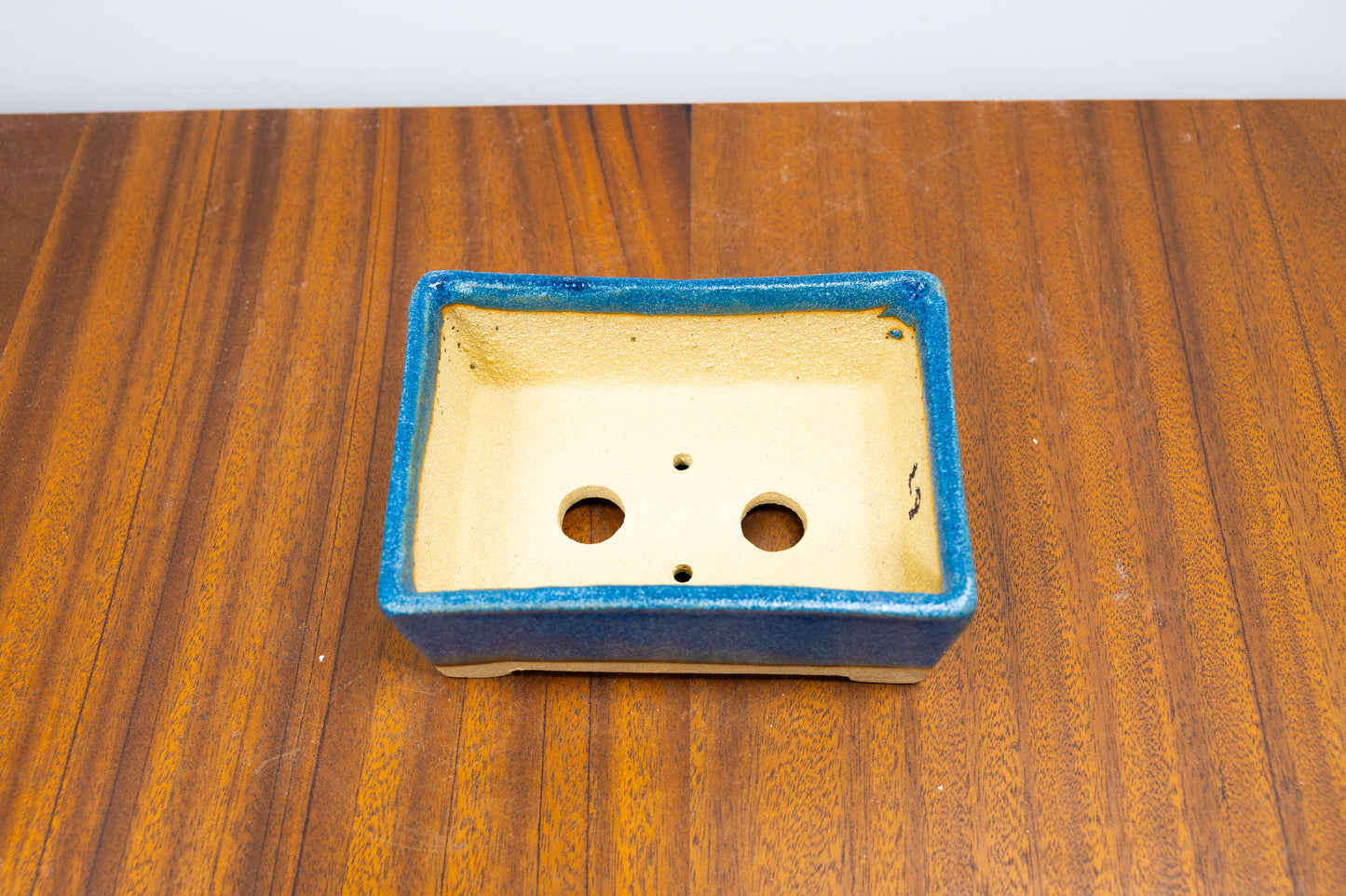 Matt Blue Rectangular Bonsai Pot 12cm