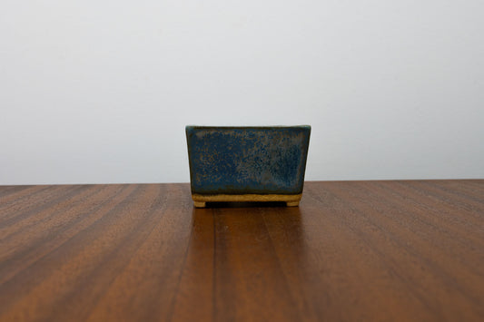 Blue / Grey Cascade Cube Ceramic Bonsai Pot 6.5cm