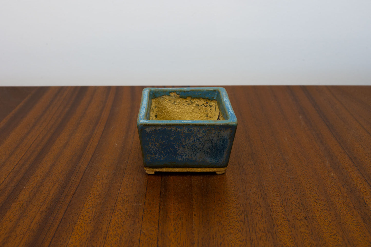 Blue / Grey Cascade Cube Ceramic Bonsai Pot 6.5cm