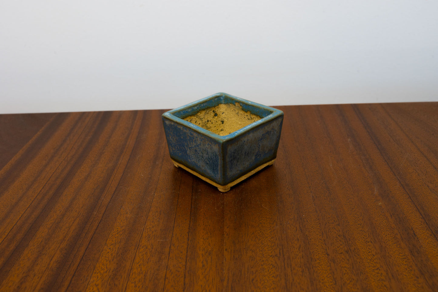 Blue / Grey Cascade Cube Ceramic Bonsai Pot 6.5cm