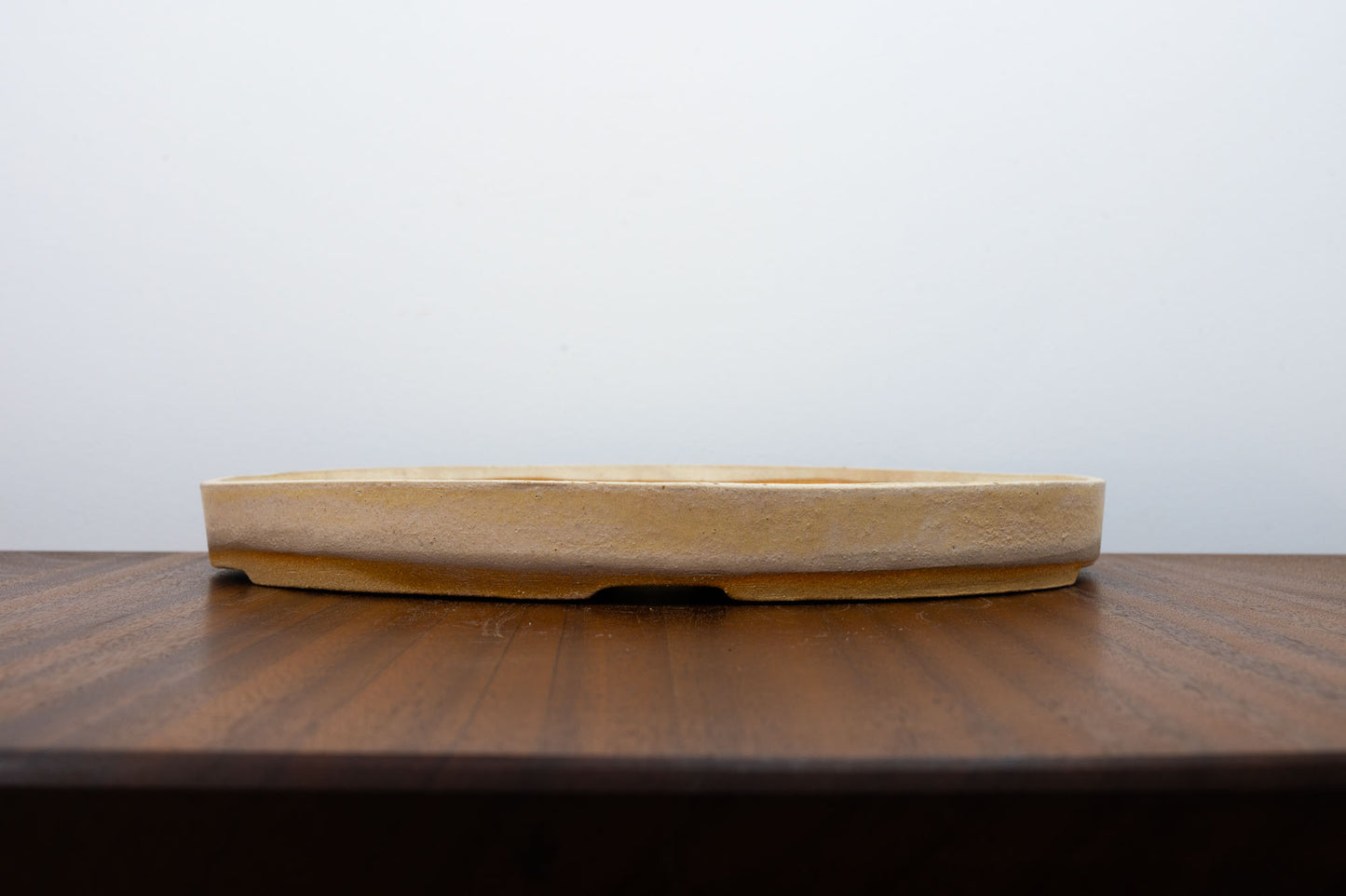 Oatmeal Oval SHALLOW Ceramic  Bonsai Dish 27cm