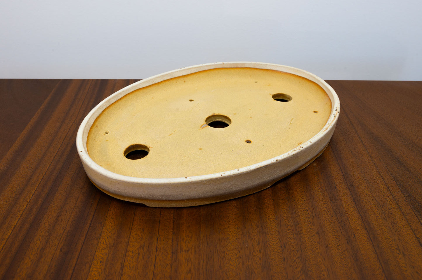 Oatmeal Oval SHALLOW Ceramic  Bonsai Dish 27cm
