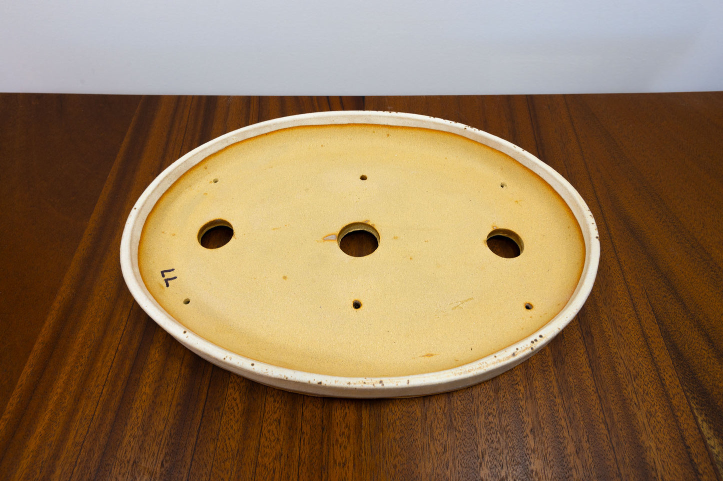 Oatmeal Oval SHALLOW Ceramic  Bonsai Dish 27cm