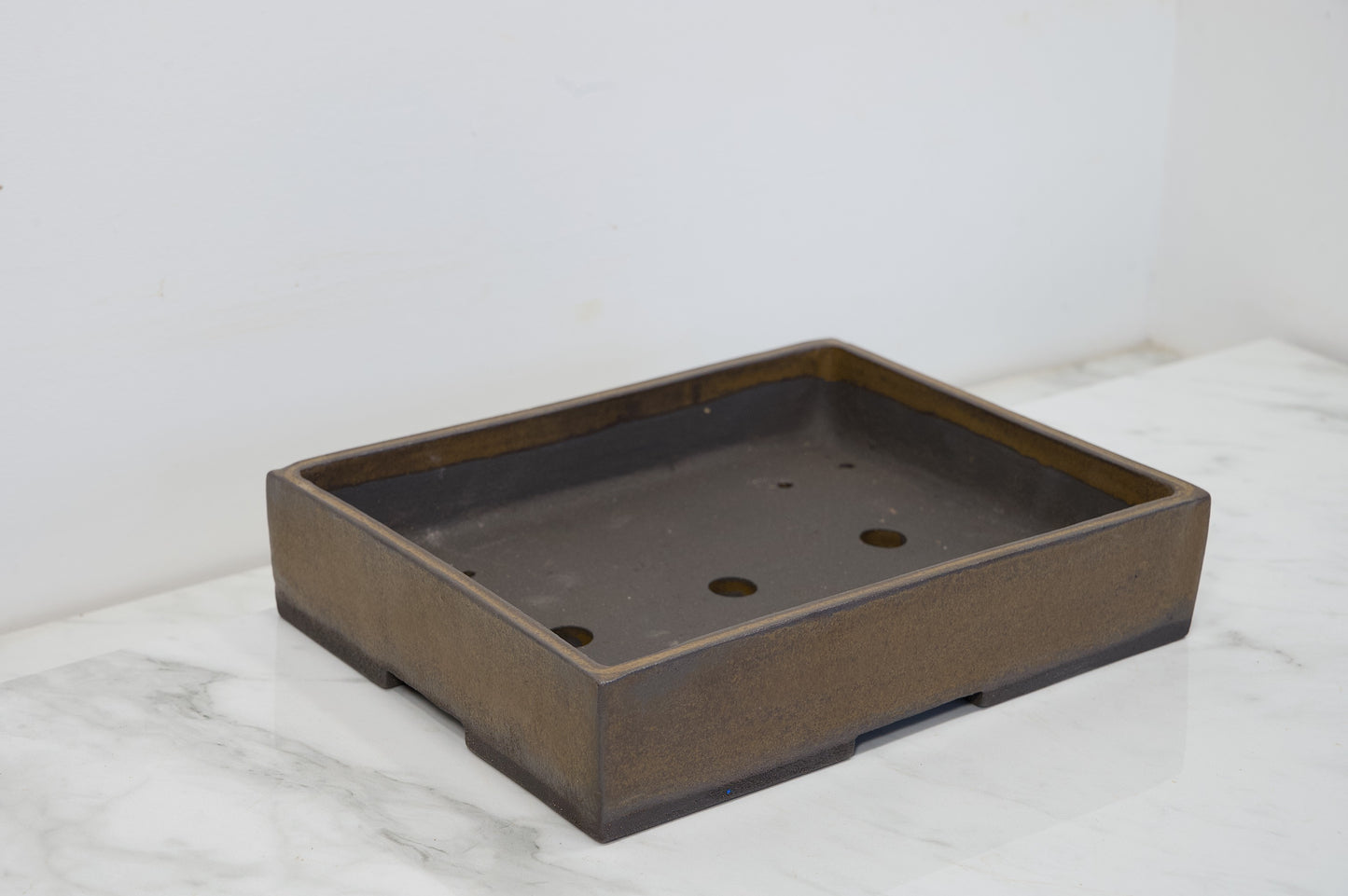 Venus Brown Shallow Rectangular Ceramic Bonsai 25cm Dish