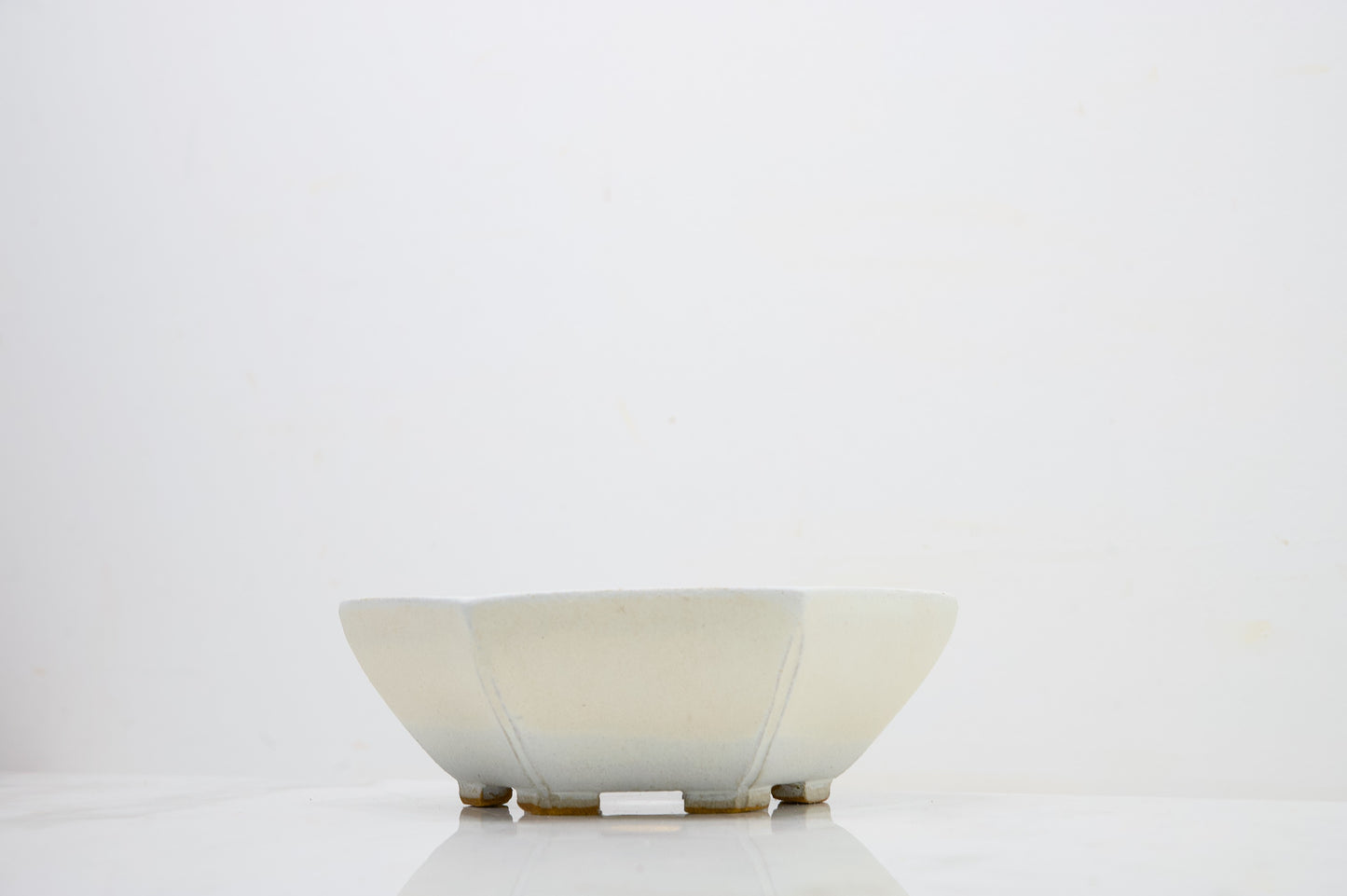 Romantic Cream DEEP Hexagon Bonsai Dish 17cm