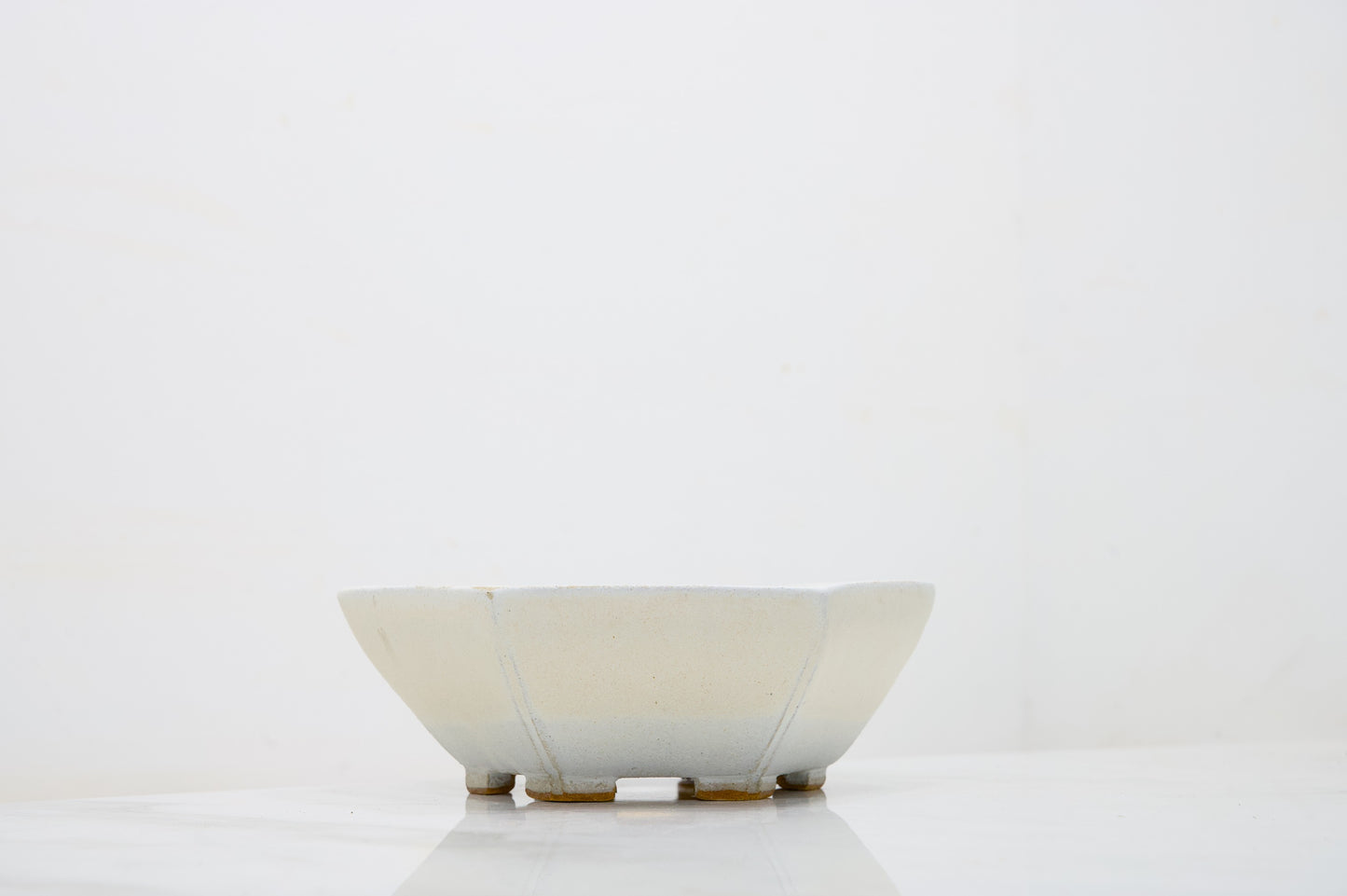 Romantic Cream DEEP Hexagon Bonsai Dish 17cm