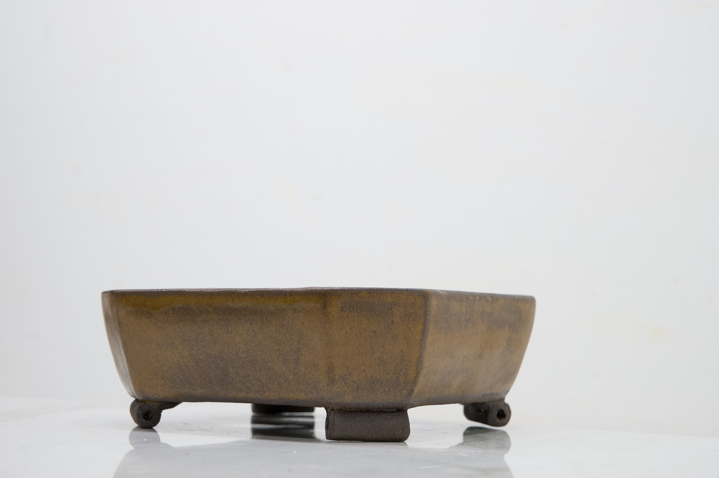 Venus Brown Cut Cornered Square Ceramic 17cm Bonsai Dish