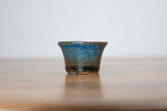 Matt Blue Thimble Ceramic Bonsai Pot 4cm