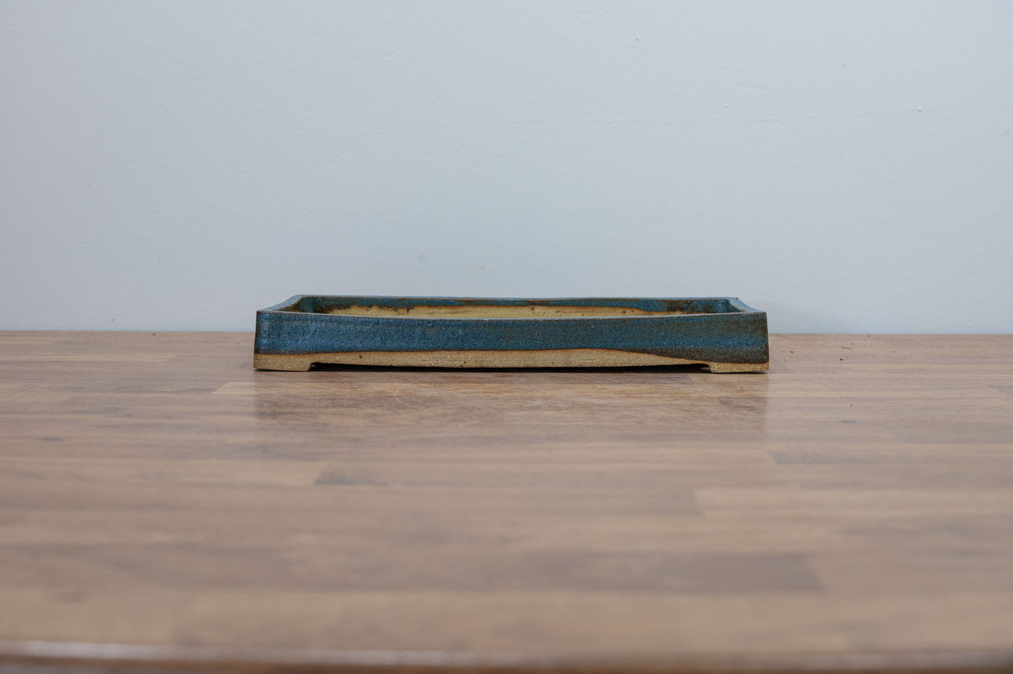 Matt Blue Shallow Rectangular Ceramic Bonsai Dish 24cm