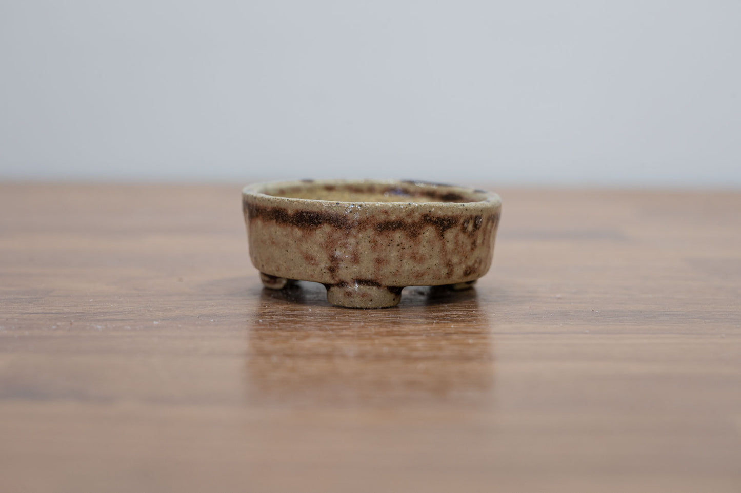 Oatmeal Round Ceramic Bonsai Dish 5.5cm