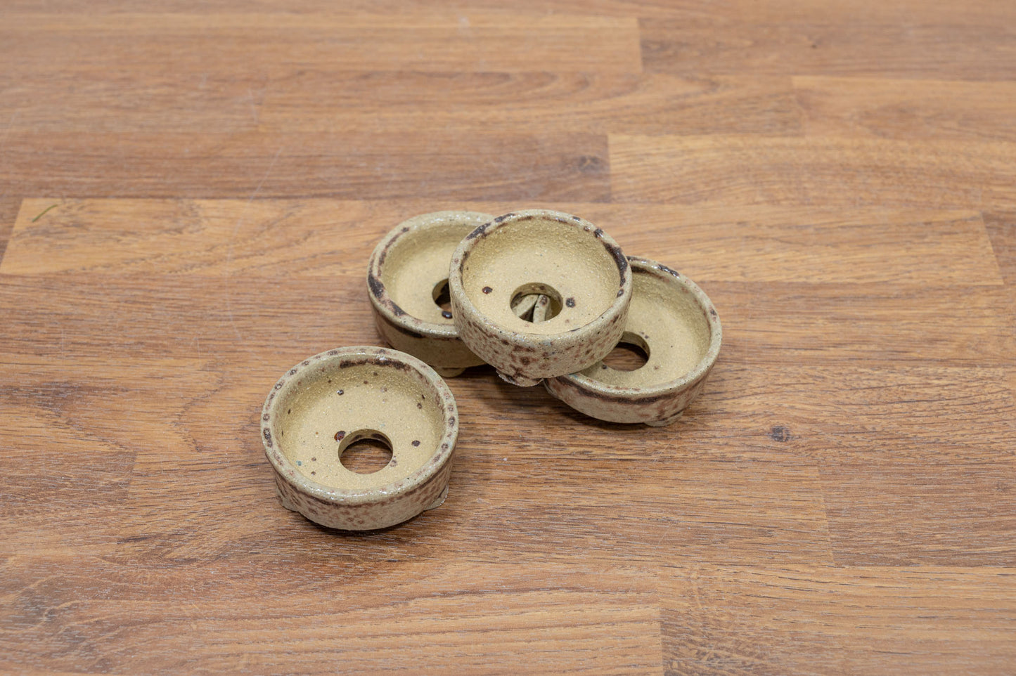 Oatmeal Round Ceramic Bonsai Dish 5.5cm