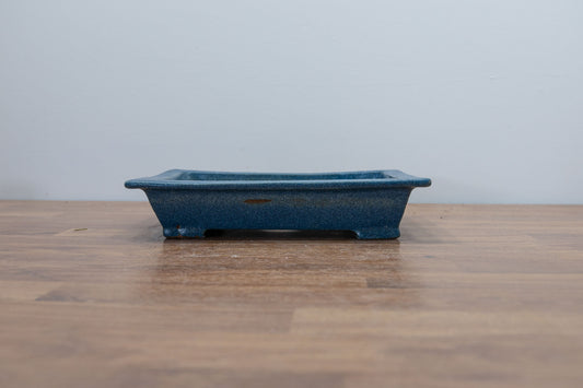 Matt Blue Rectangular Ceramic Bonsai Dish 20cm