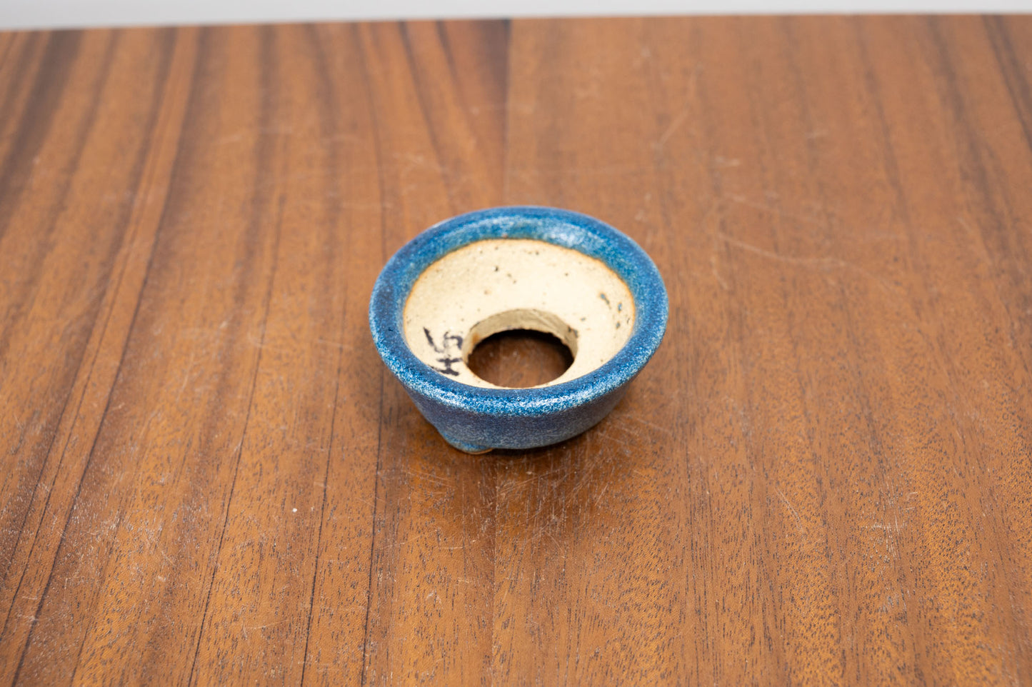 Matt Blue Round Ceramic Bonsai Dish 6cm