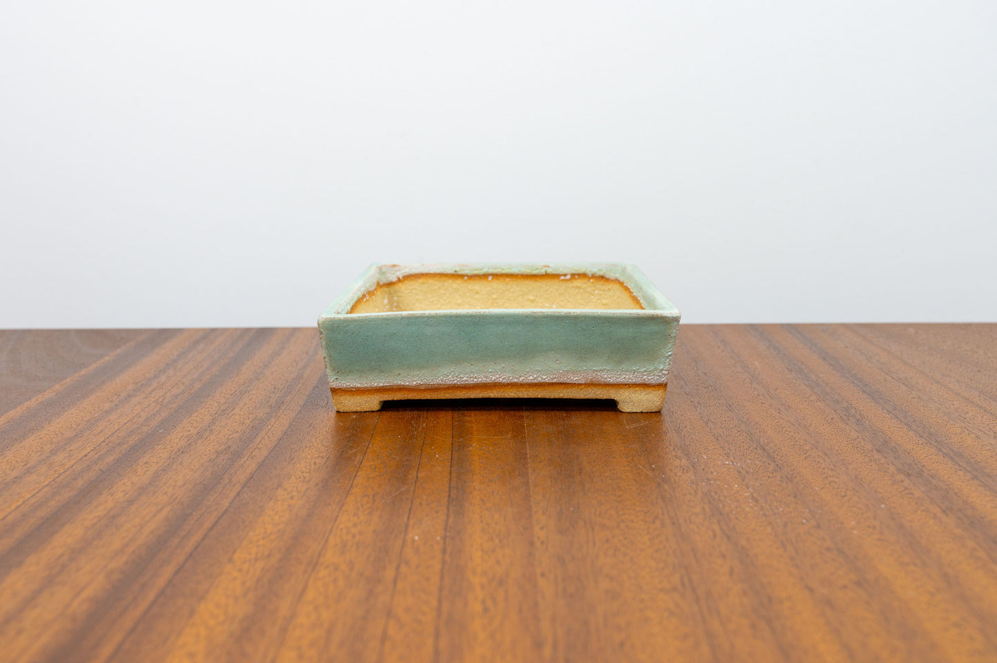 Textured Light Green Rectangular Bonsai Pot 12.5cm