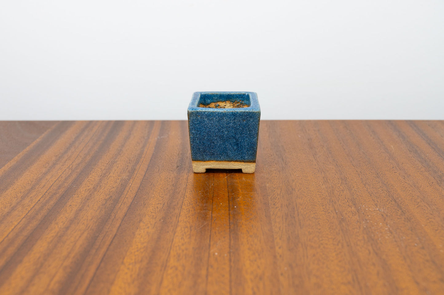 Matt Blue Mini Cascade Cube Ceramic Bonsai Pot 4.5cm