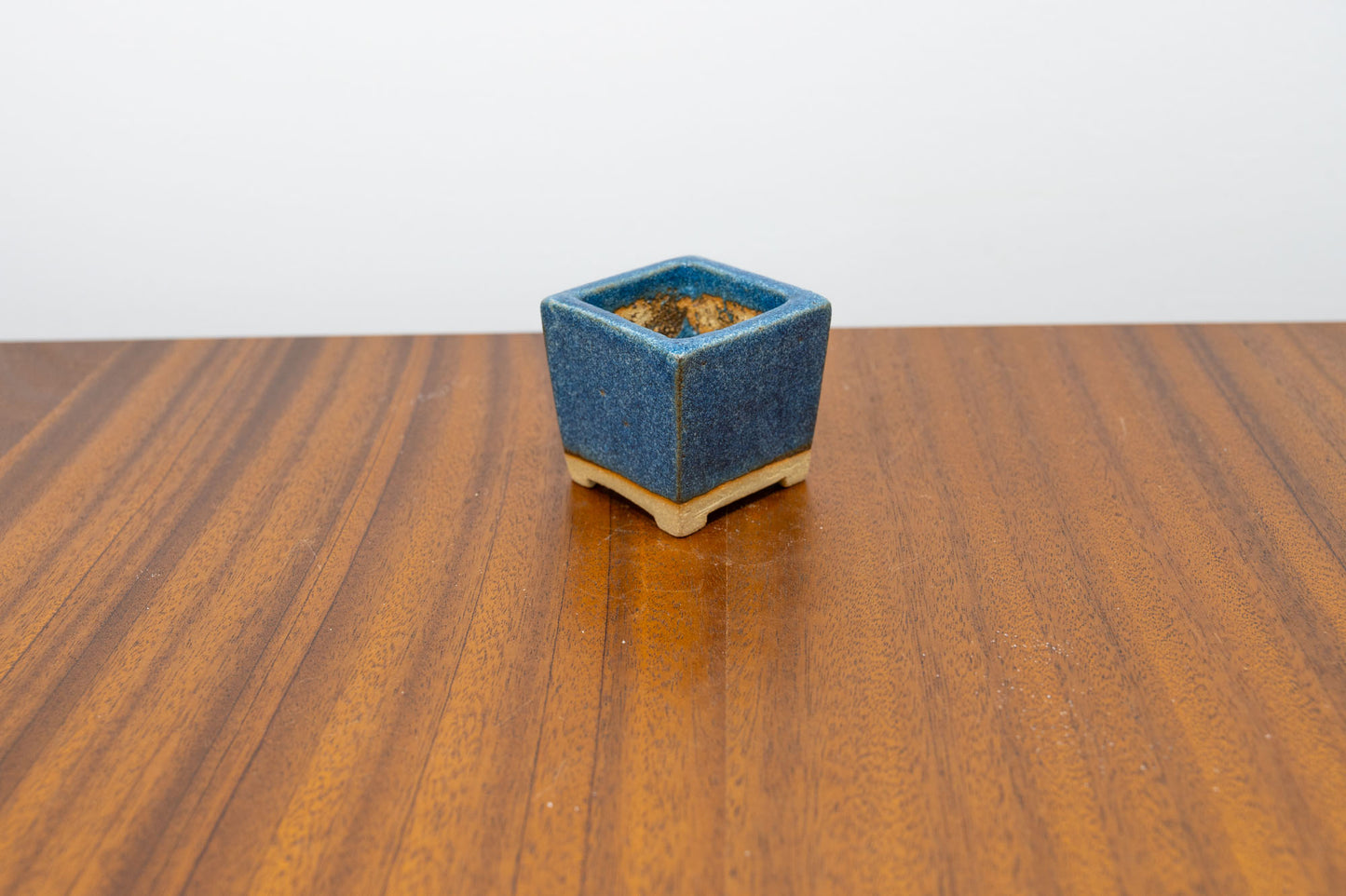 Matt Blue Mini Cascade Cube Ceramic Bonsai Pot 4.5cm