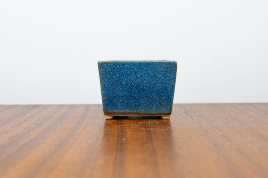 Matt Blue Cascade Cube Ceramic Bonsai Pot 6.5cm