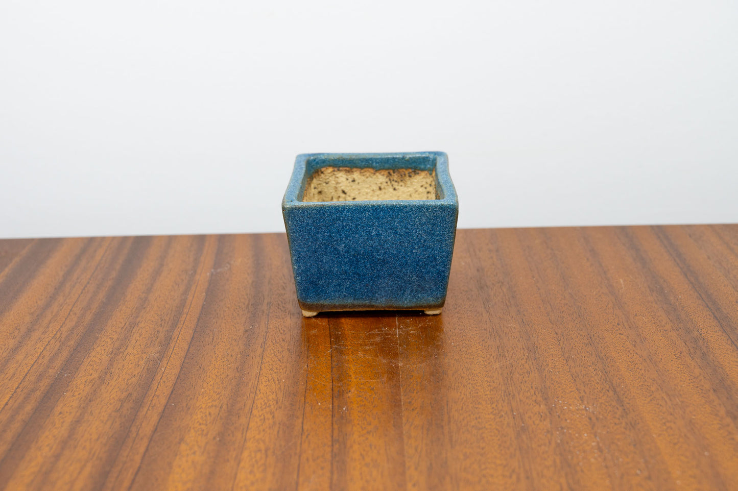 Matt Blue Cascade Cube Ceramic Bonsai Pot 7cm