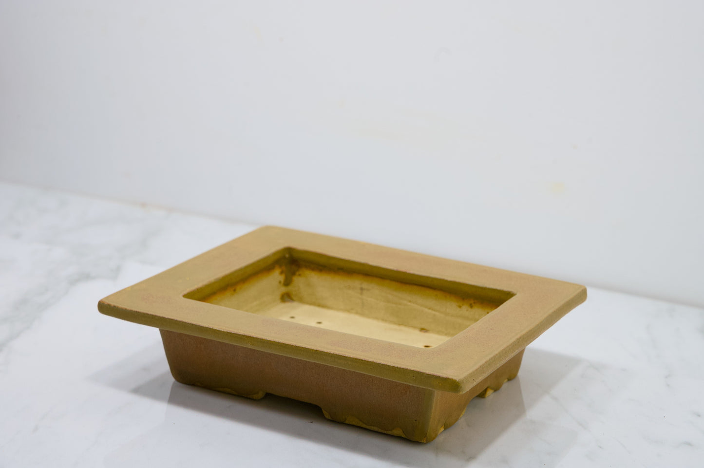 Venus Brown Shallow Rectangular Ceramic Bonsai 22cm Dish