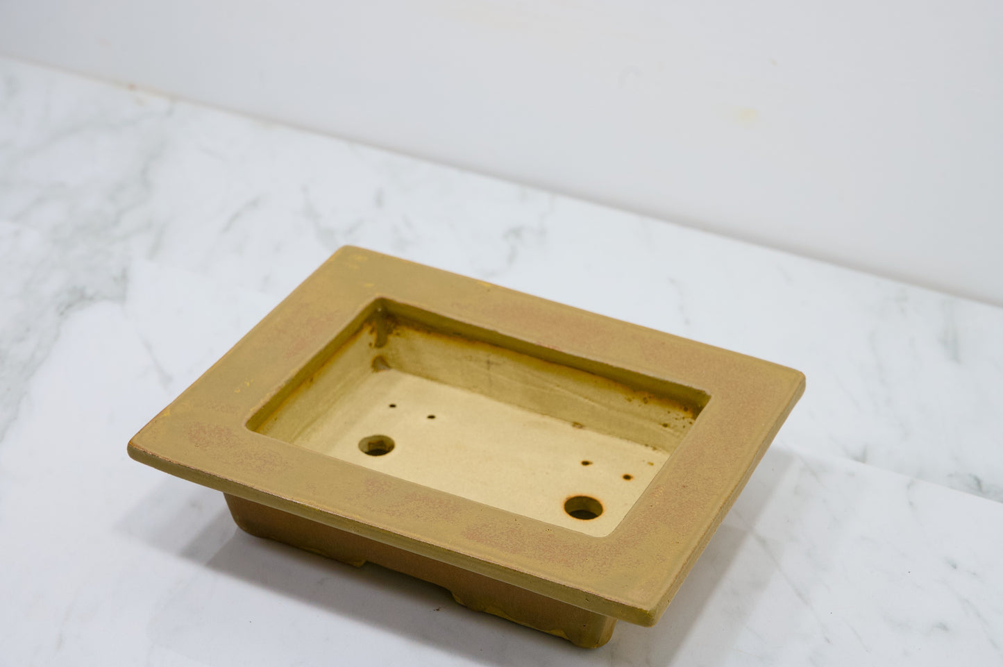 Venus Brown Shallow Rectangular Ceramic Bonsai 22cm Dish