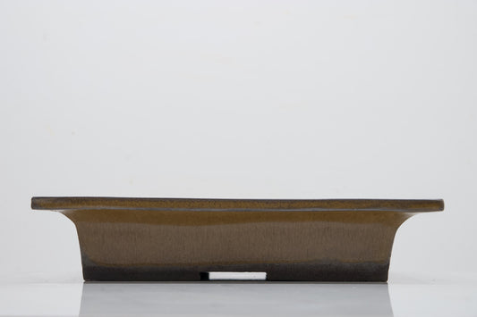 Venus Brown Shallow Rectangular Ceramic Bonsai 25cm Dish