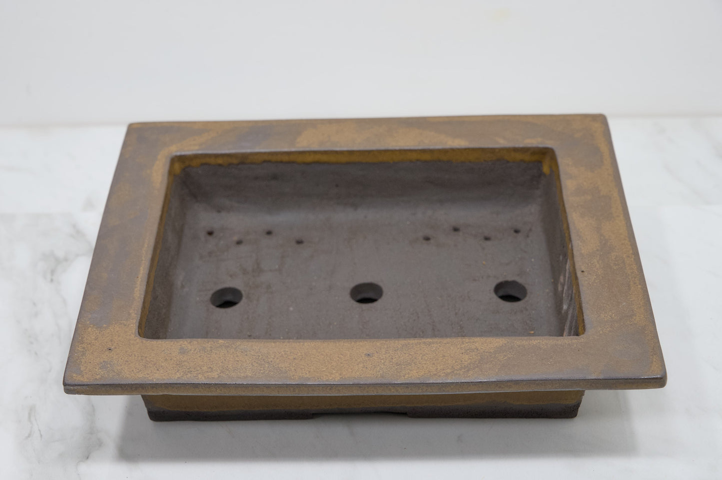 Venus Brown Shallow Rectangular Ceramic Bonsai 25cm Dish