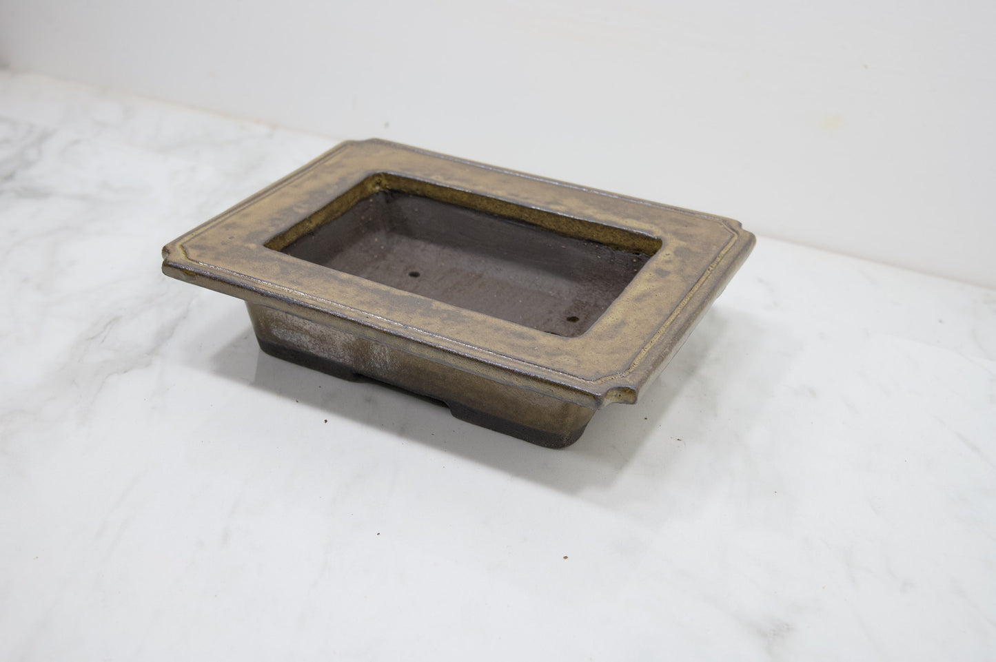 Tundra Glazed Shallow Rectangular Ceramic Bonsai 20cm Dish