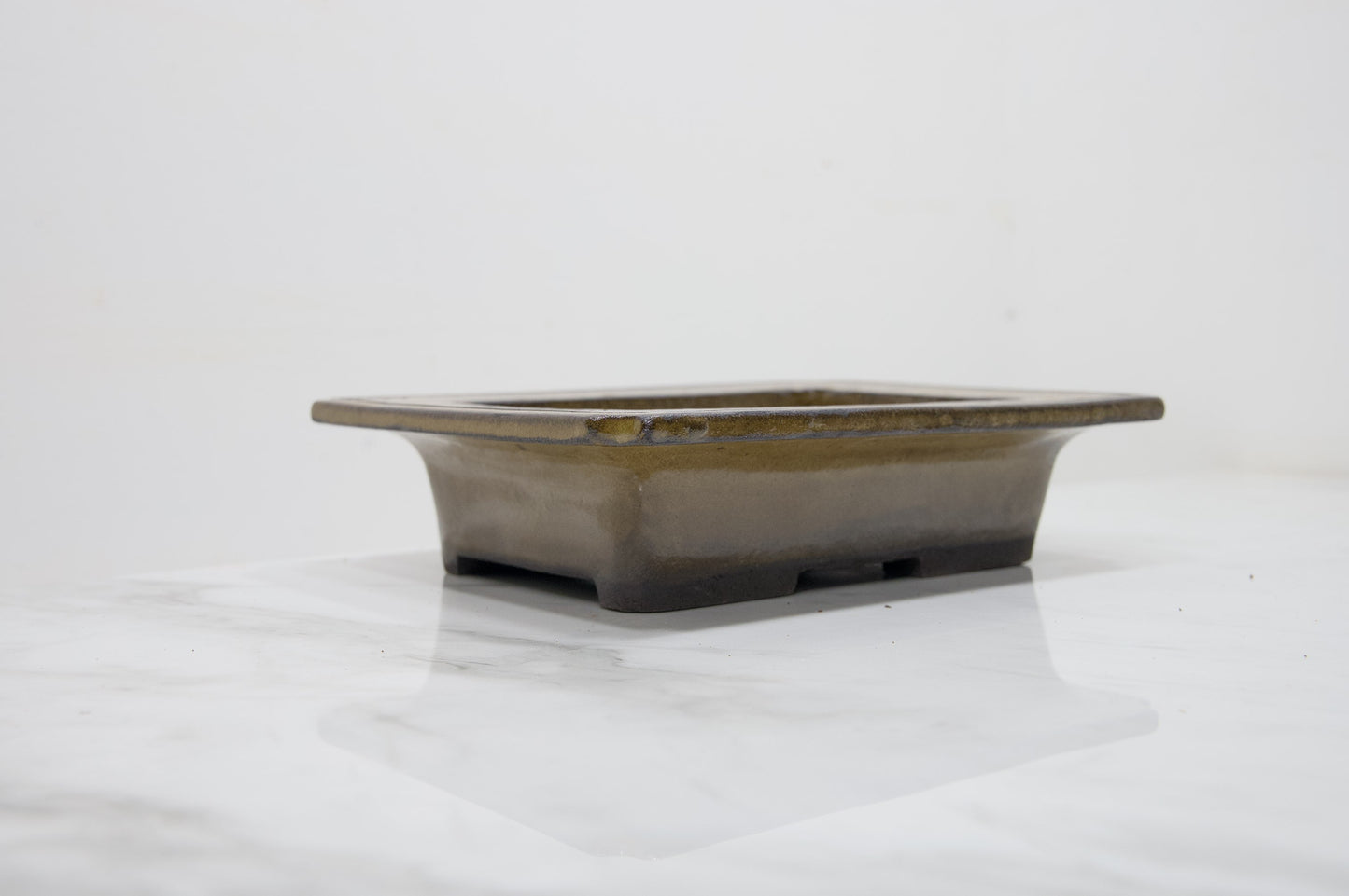 Tundra Glazed Shallow Rectangular Ceramic Bonsai 20cm Dish