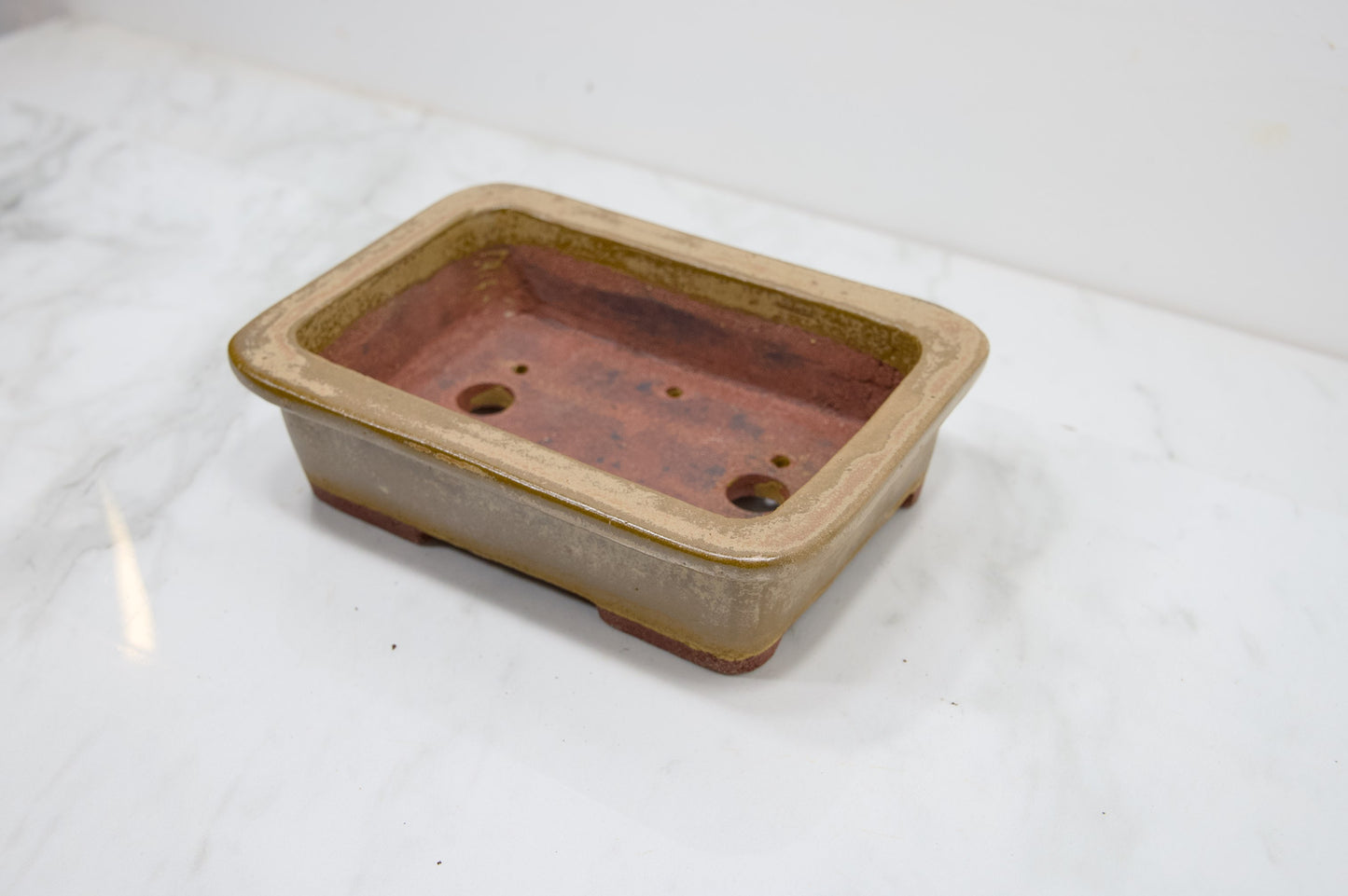 Venus Brown Rectangular Bonsai Dish 17cm