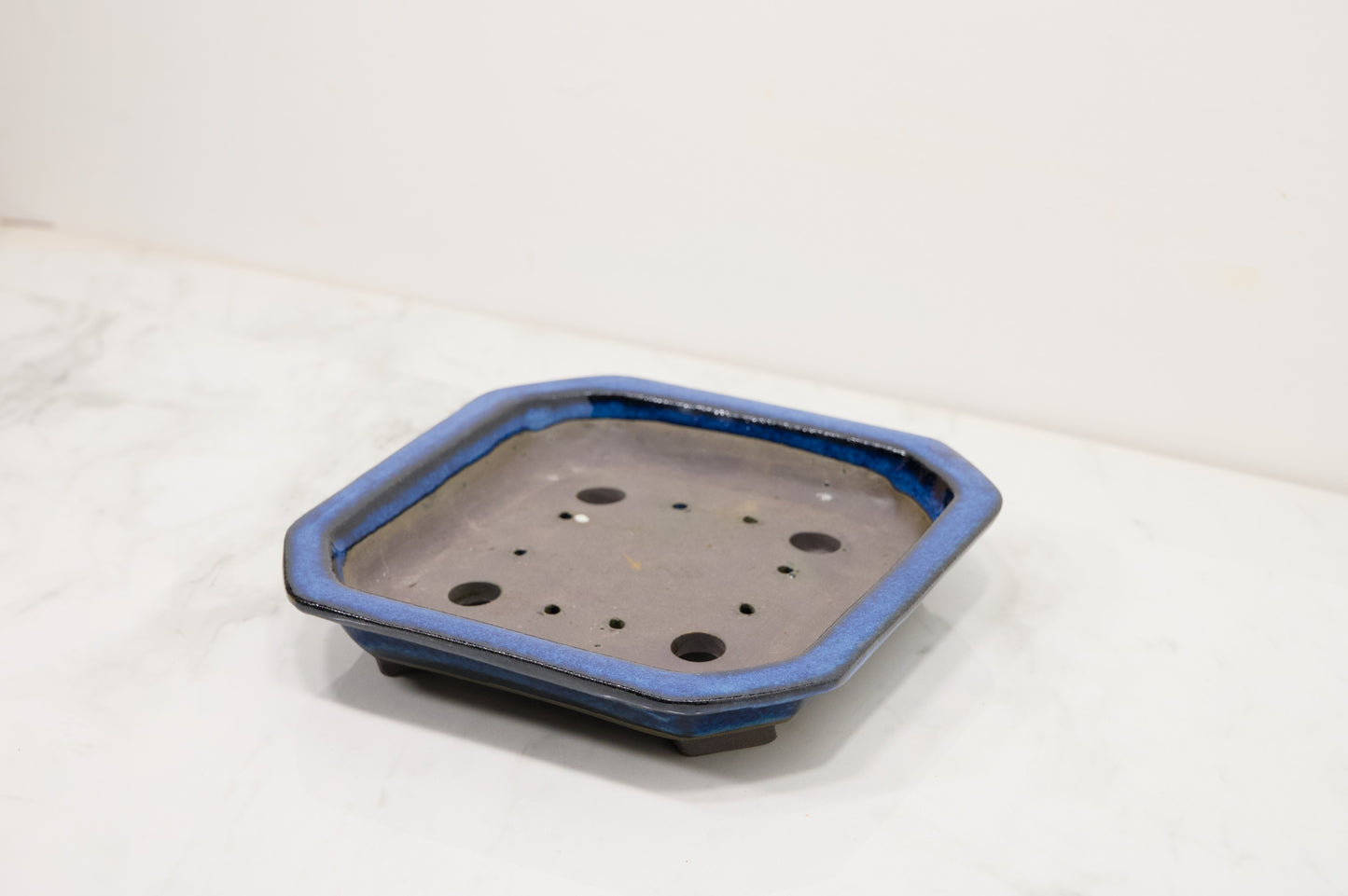 Blue Opal  Shallow Square Ceramic 18cm Dish