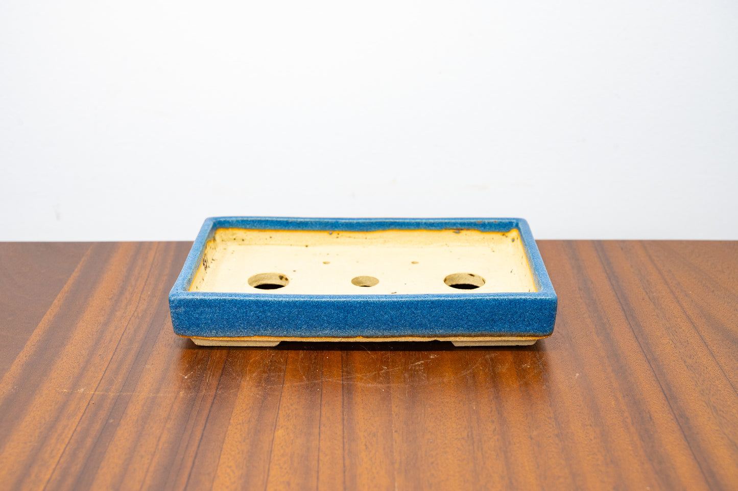 Matt Blue Shallow Rectangular Ceramic Bonsai Dish 19cm