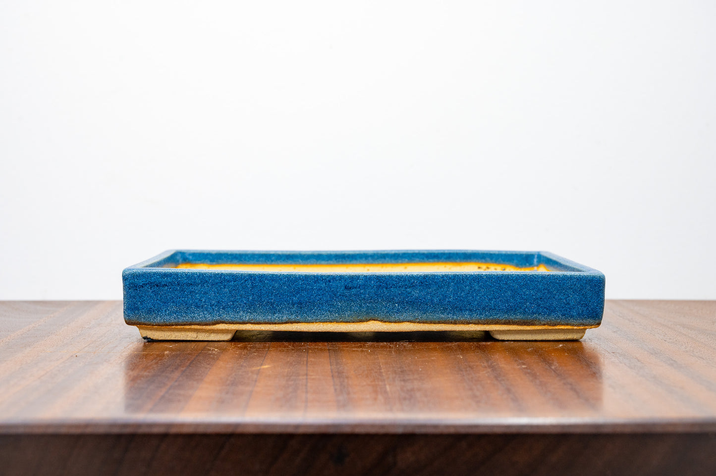 Matt Blue Shallow Rectangular Ceramic Bonsai Dish 23cm