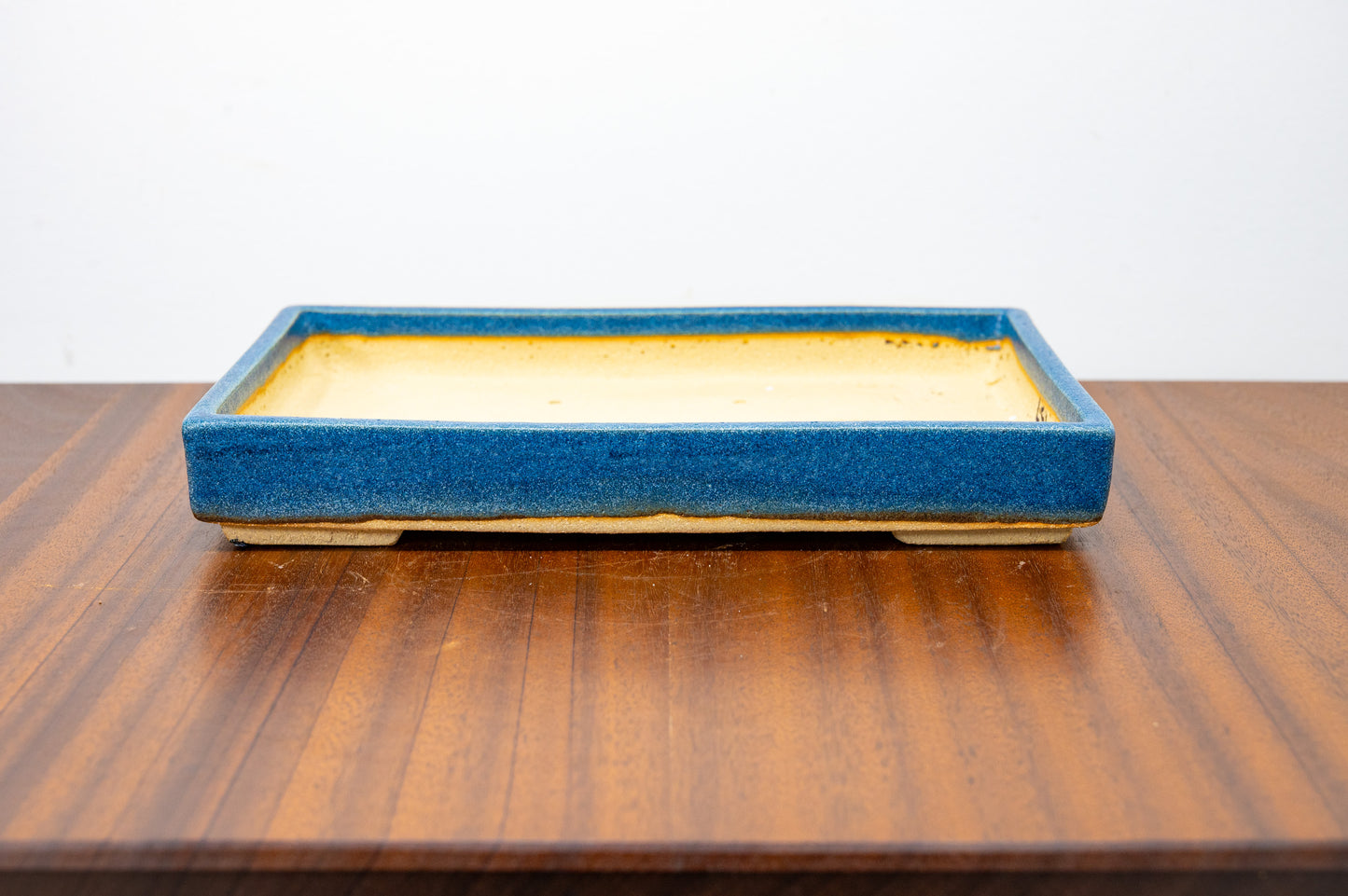 Matt Blue Shallow Rectangular Ceramic Bonsai Dish 23cm