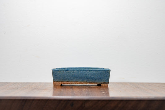 Matt Blue Rectangular DW Clay Bonsai Pot 12.5cm