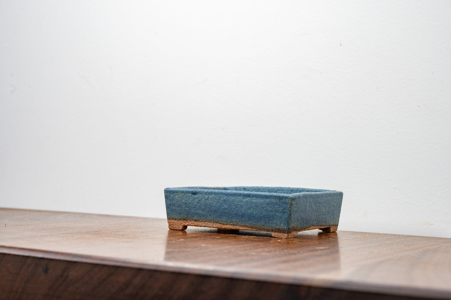 Matt Blue Rectangular DW Clay Bonsai Pot 12.5cm