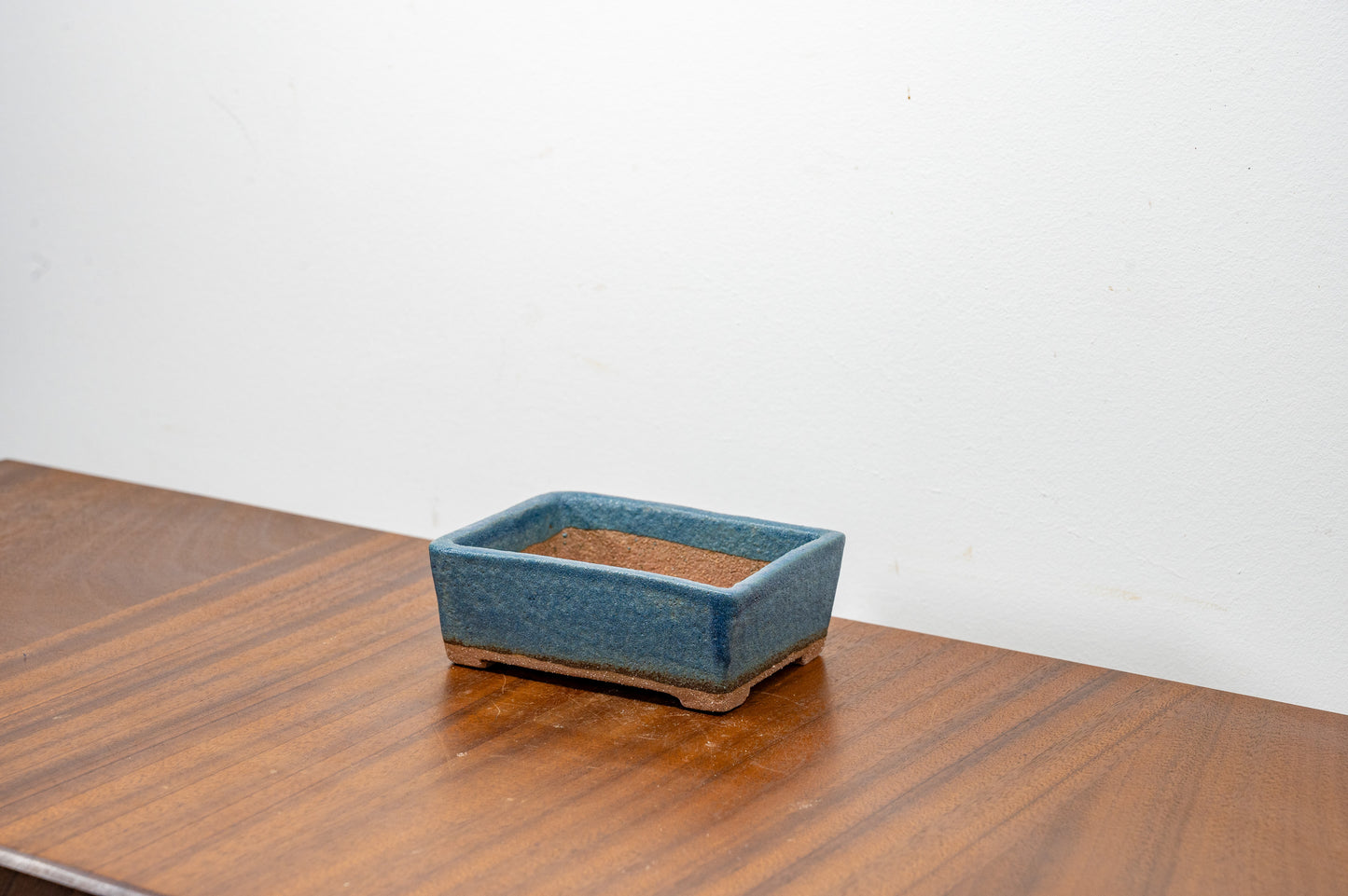 Matt Blue Rectangular DW Clay Bonsai Pot 12cm