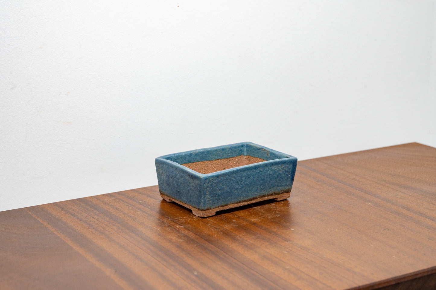 Matt Blue Rectangular DW Clay Bonsai Pot 12cm