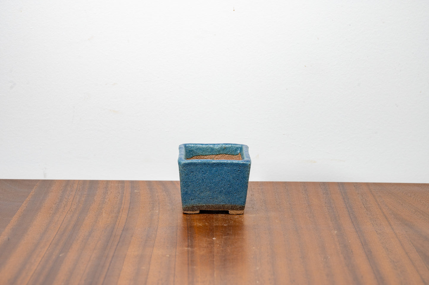 Matt Blue Cascade Cube Ceramic DW Clay Bonsai Pot 6.5cm