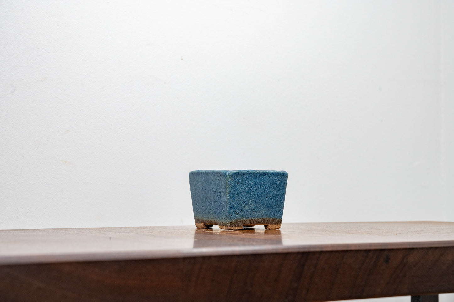 Matt Blue Cascade Cube Ceramic DW Clay Bonsai Pot 6.5cm